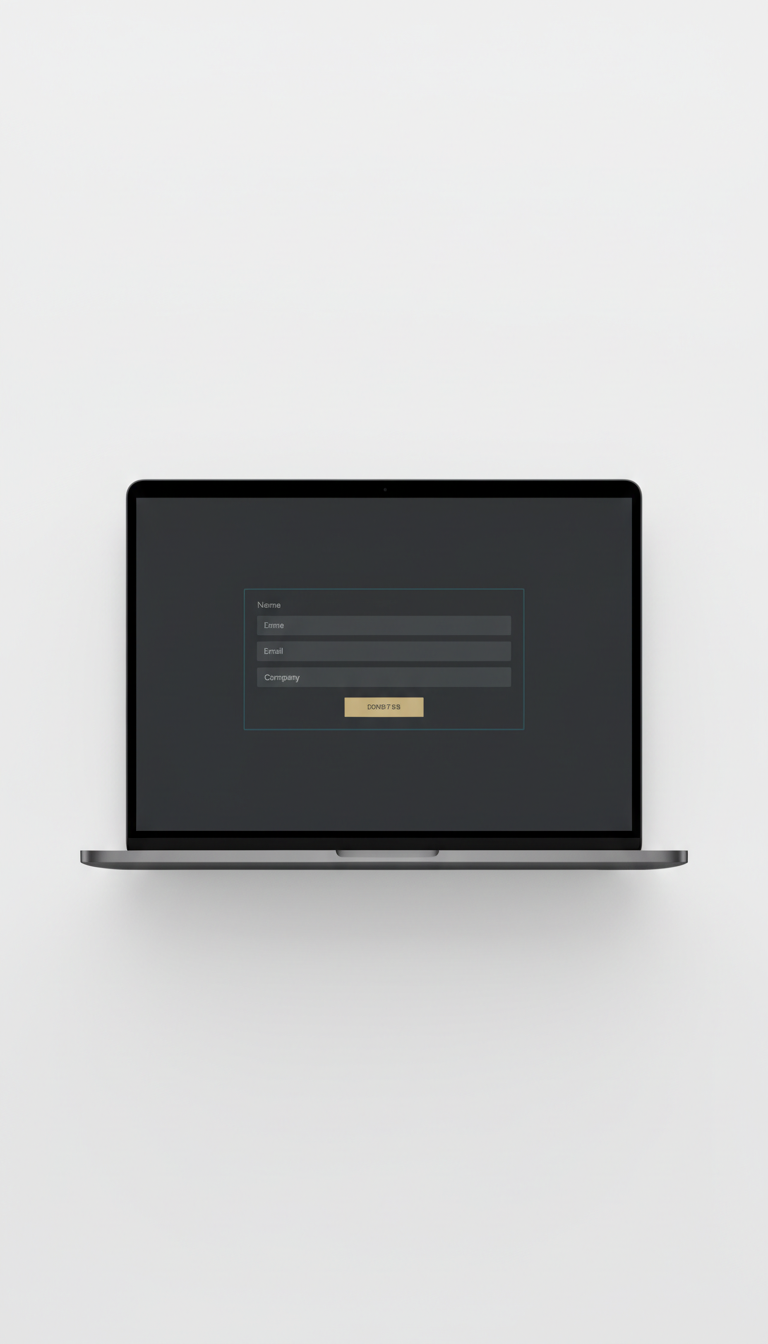 Lead-Capture Interface on Executive Laptop