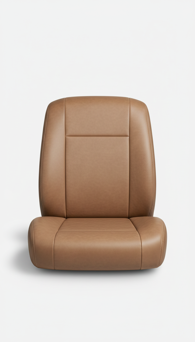 Taupe Leather Seat Cover with Contoured Fit