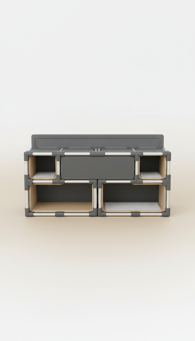 Modular Automotive Organizer with Sliding Compartments
